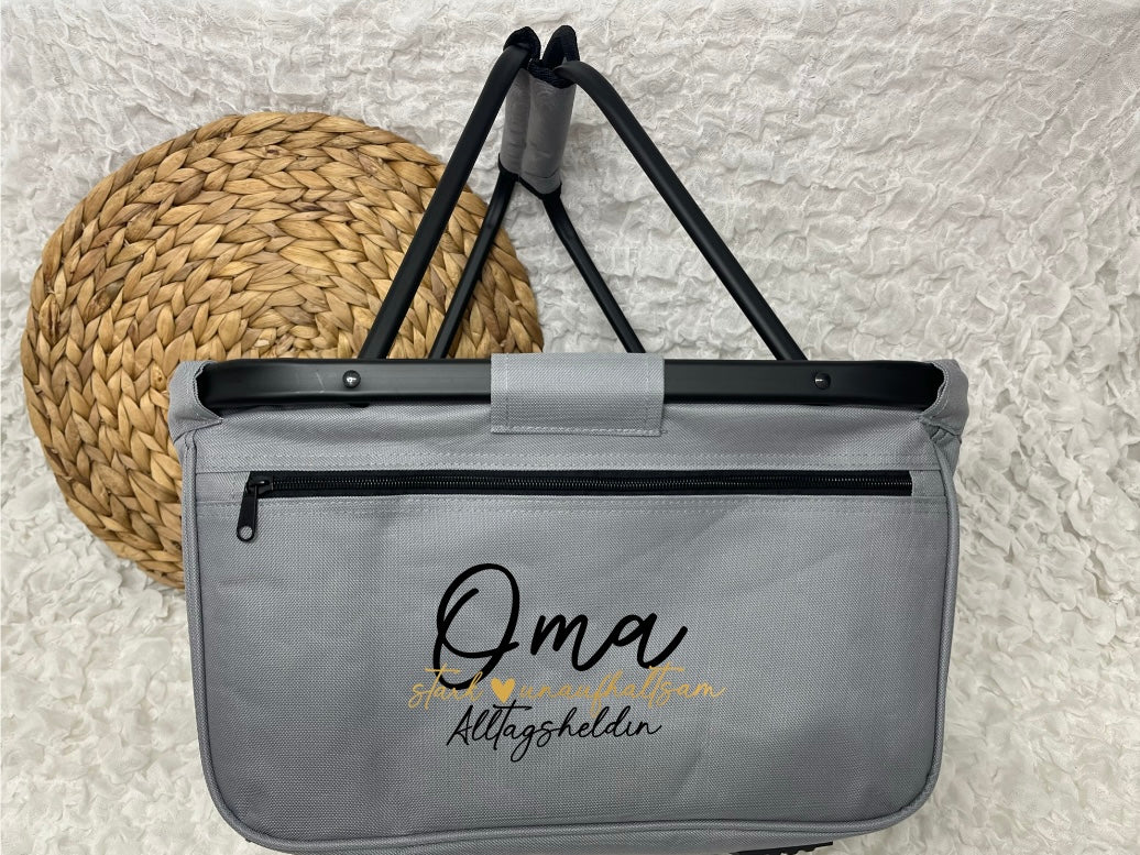 Shopper-Korb „Oma stark ❤️ unaufhaltsam. Alltagsheldin.“