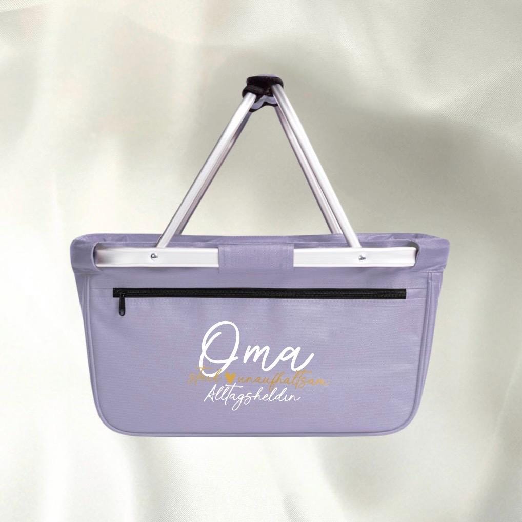 Personalisierter Einkaufskorb für Oma Mama Tante Opa Mom oder eine Freundin + Option mit Einleger zum Schutz