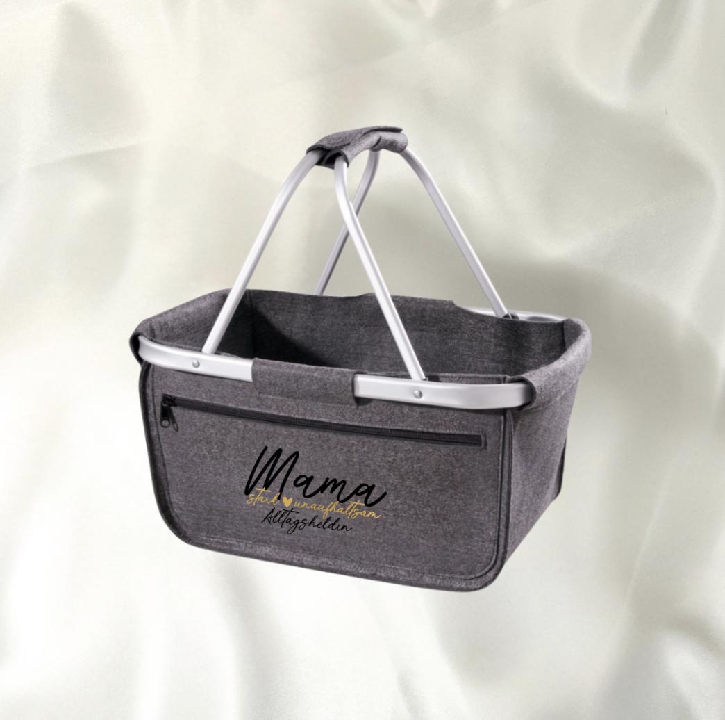 Geschenk zur Geburt Einkaufskorb Geschenk für Mama Muttertag Geschenk für Sie Korb aus Filz Muttertag Geschenkidee zur Geburt Marktkorb