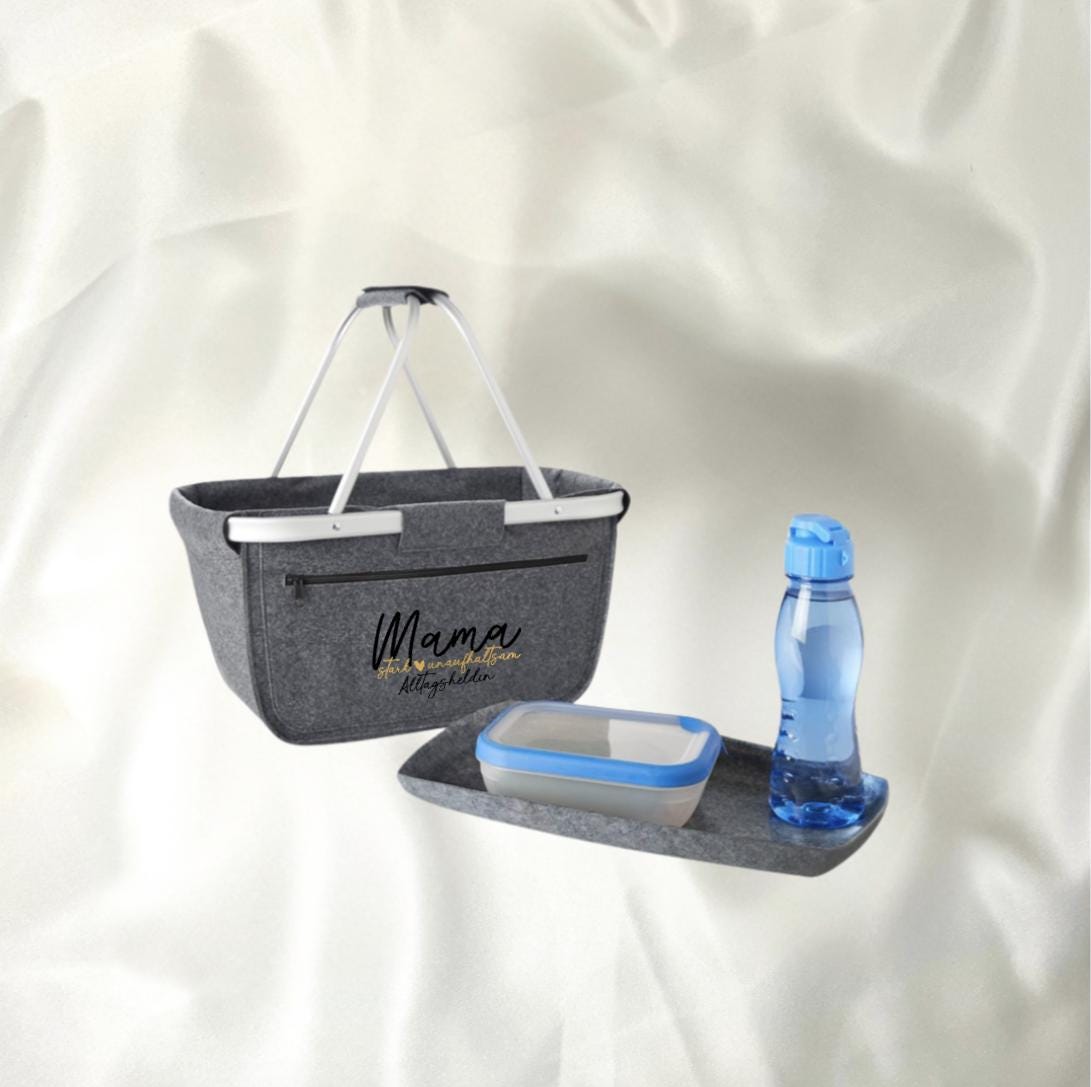 Geschenk zur Geburt Einkaufskorb Geschenk für Mama Muttertag Geschenk für Sie Korb aus Filz Muttertag Geschenkidee zur Geburt Marktkorb