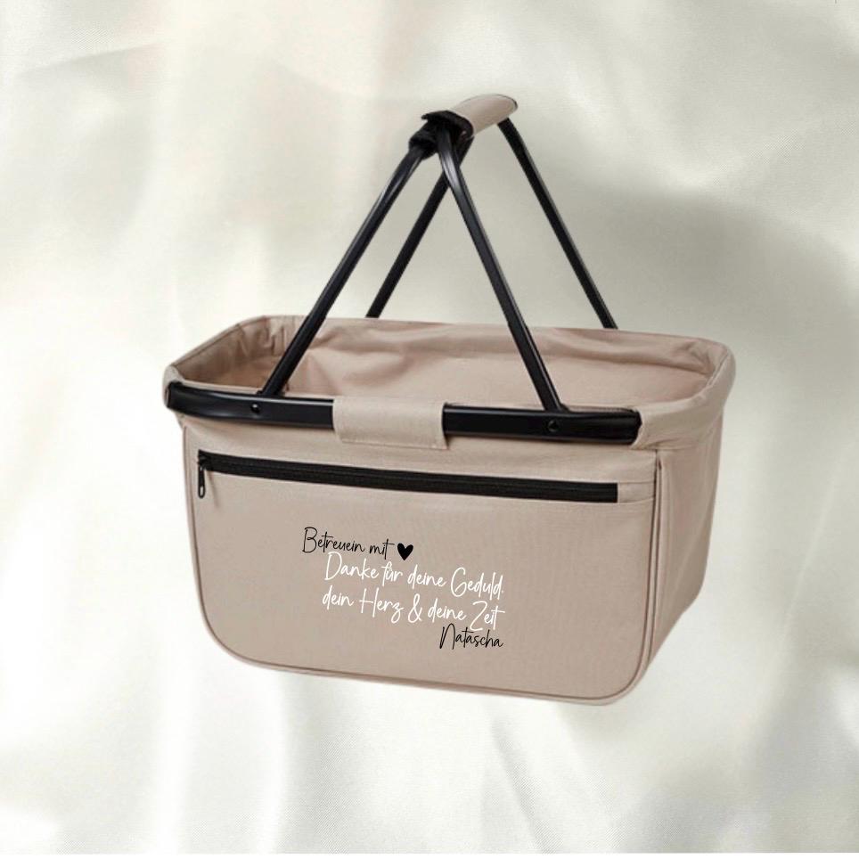 Personalisierter Einkaufskorb für Oma Mama Tante Opa Mom oder eine Freundin + Option mit Einleger zum Schutz