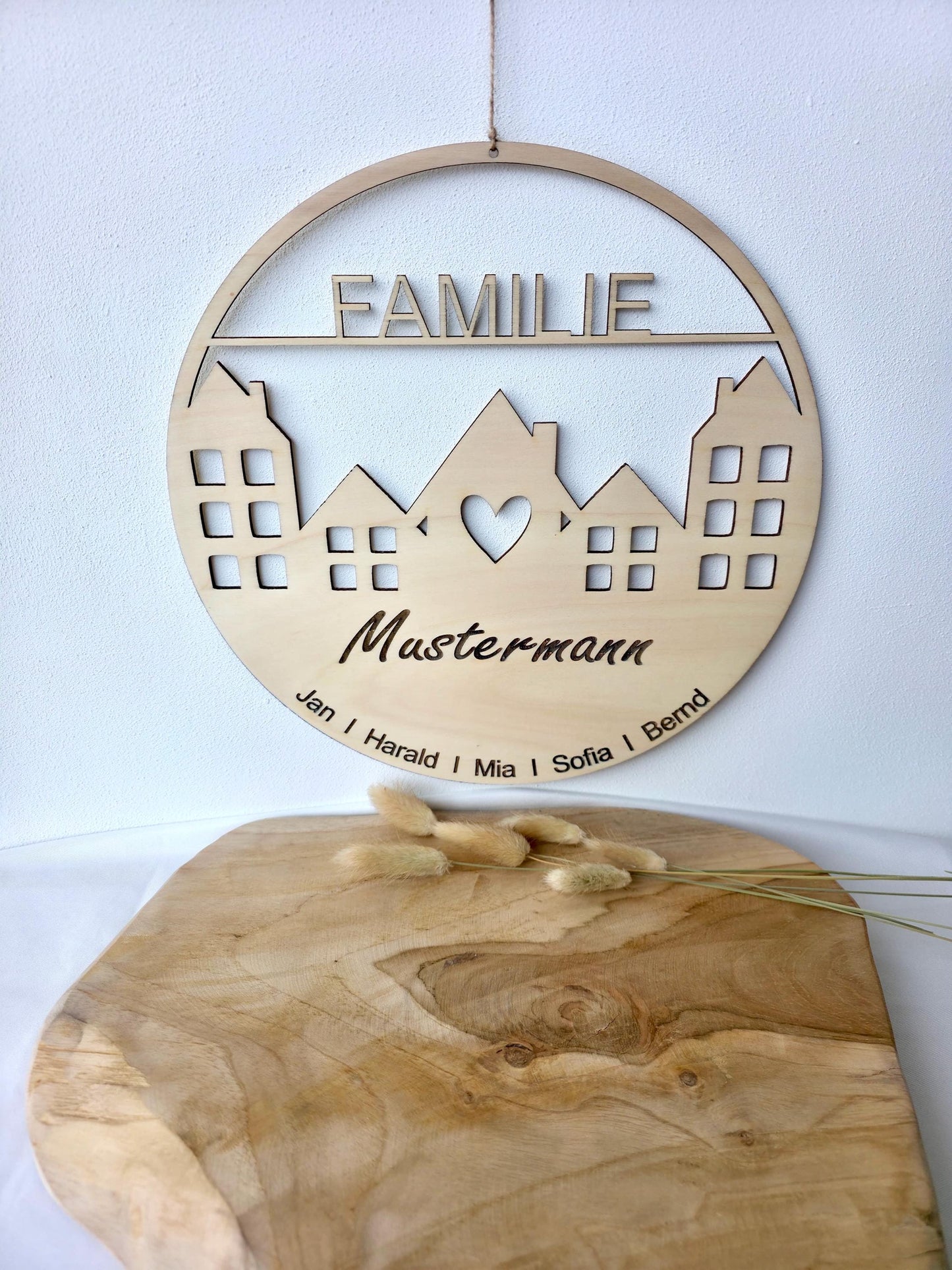 Haustürschild personalisiert Geschenk Patchworkfamilie personalisiert Familienschild aus Holz Familie Familienschild personalisiert