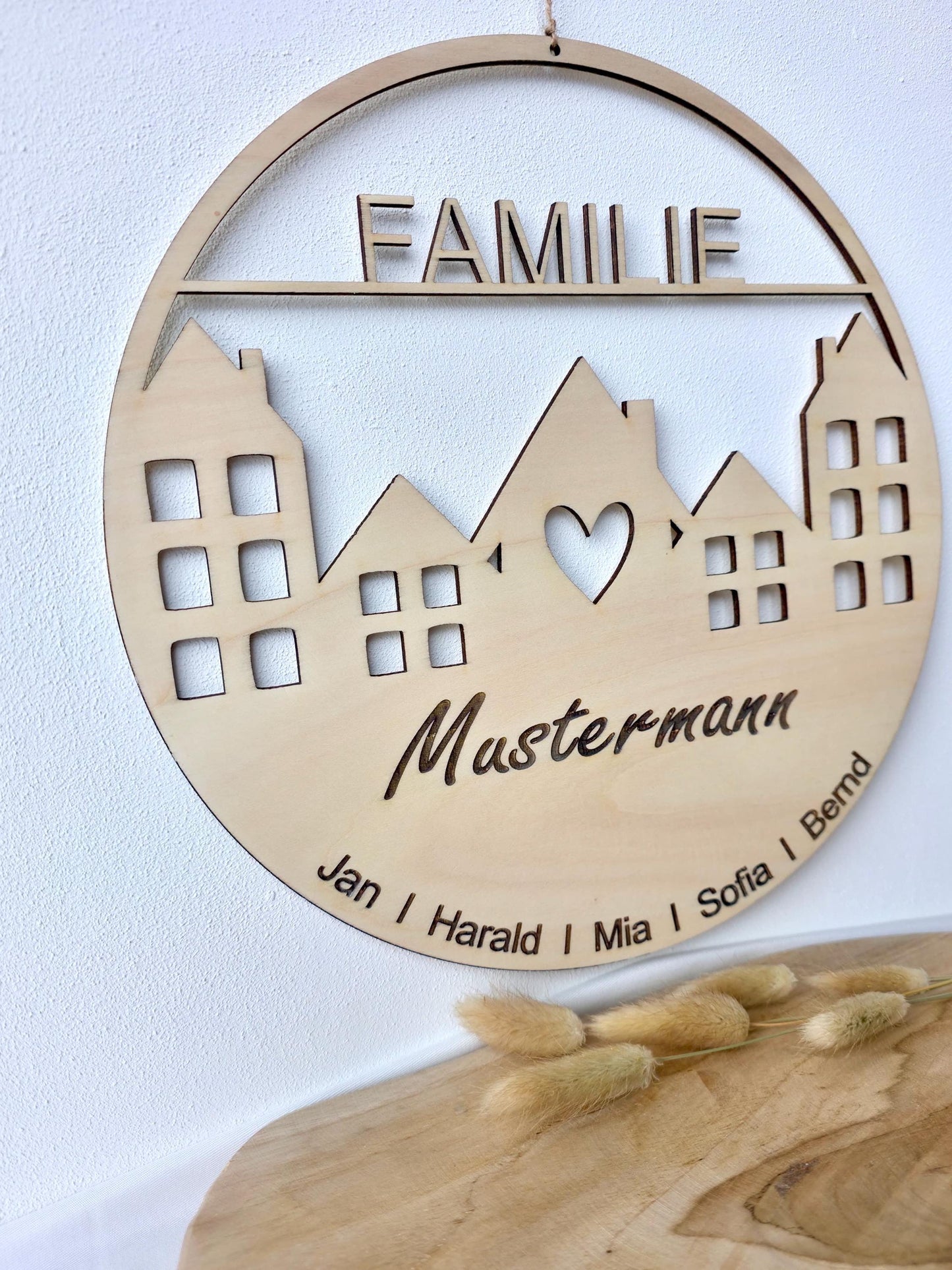 Haustürschild personalisiert Geschenk Patchworkfamilie personalisiert Familienschild aus Holz Familie Familienschild personalisiert