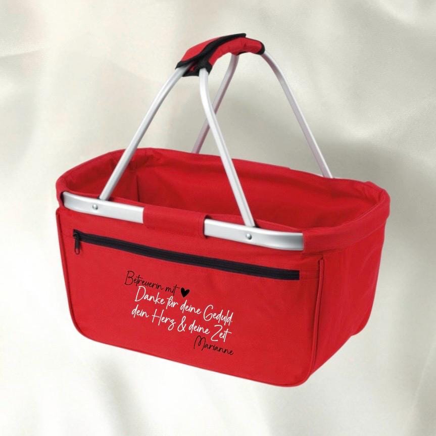 Personalisierter Einkaufskorb für Oma Mama Tante Opa Mom oder eine Freundin + Option mit Einleger zum Schutz