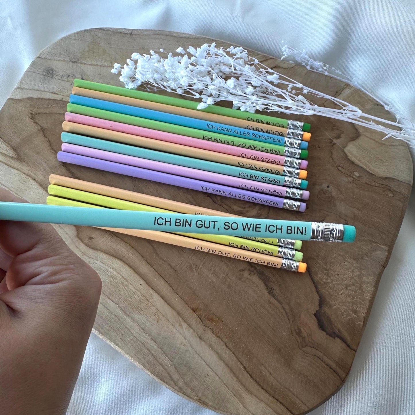 Affirmationsbleistift Kinder Einschulung Einschulungsgeschenk Geschenk Lehrerin Abschluss Kindergarten Mutmacher für Kinder Affirmationen
