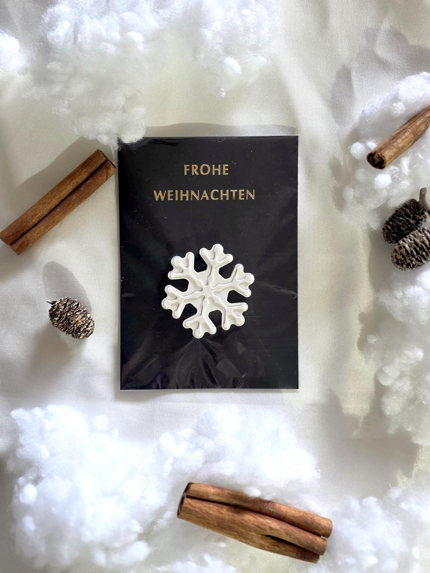 Weihnachtskarte A6 schwarz gold Frohe Weihnachten mit Figur (Schneemann, Baum, Lebkuchen) | Handmade Geschenk & Wichtelgeschenk