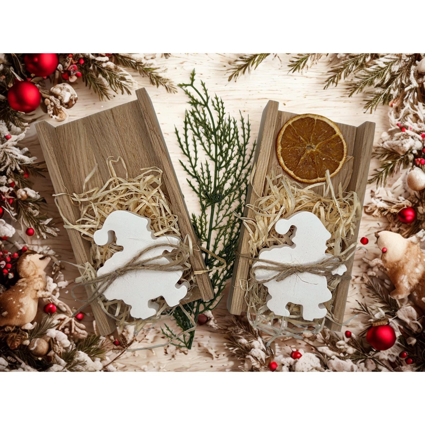 Weihnachts-Deko Nikolaus auf Holzgestell – Handgefertigt, Mini-Wichtelgeschenk & Weihnachten to go