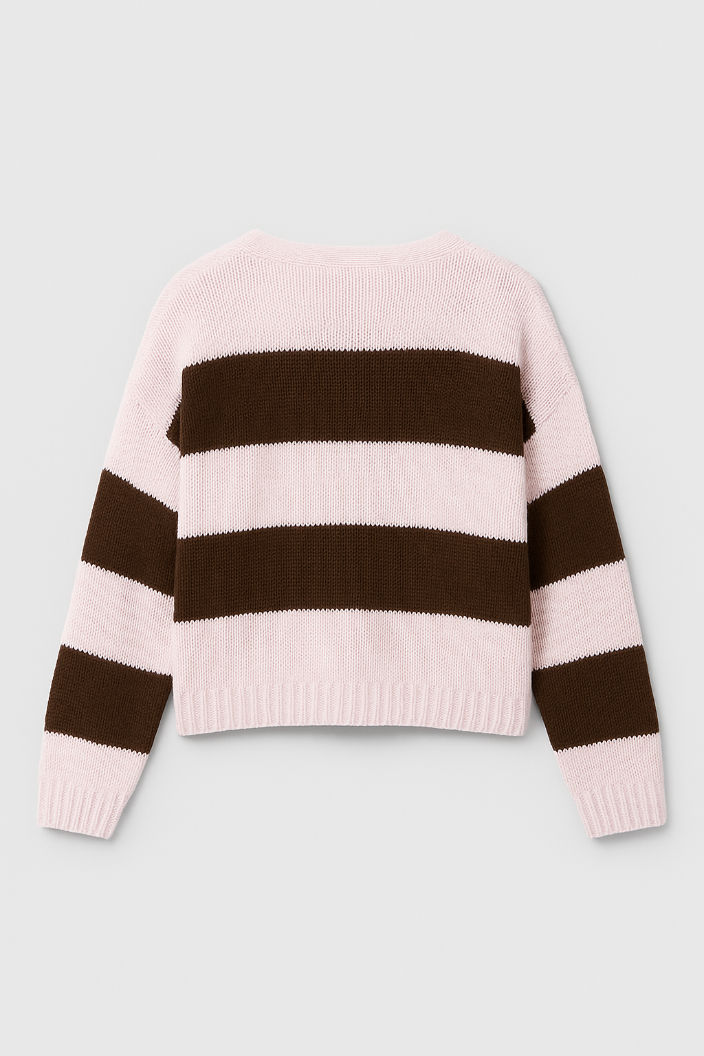 Gestreifter Cardigan Damen Rosa Braun – Kuschelige Strickjacke