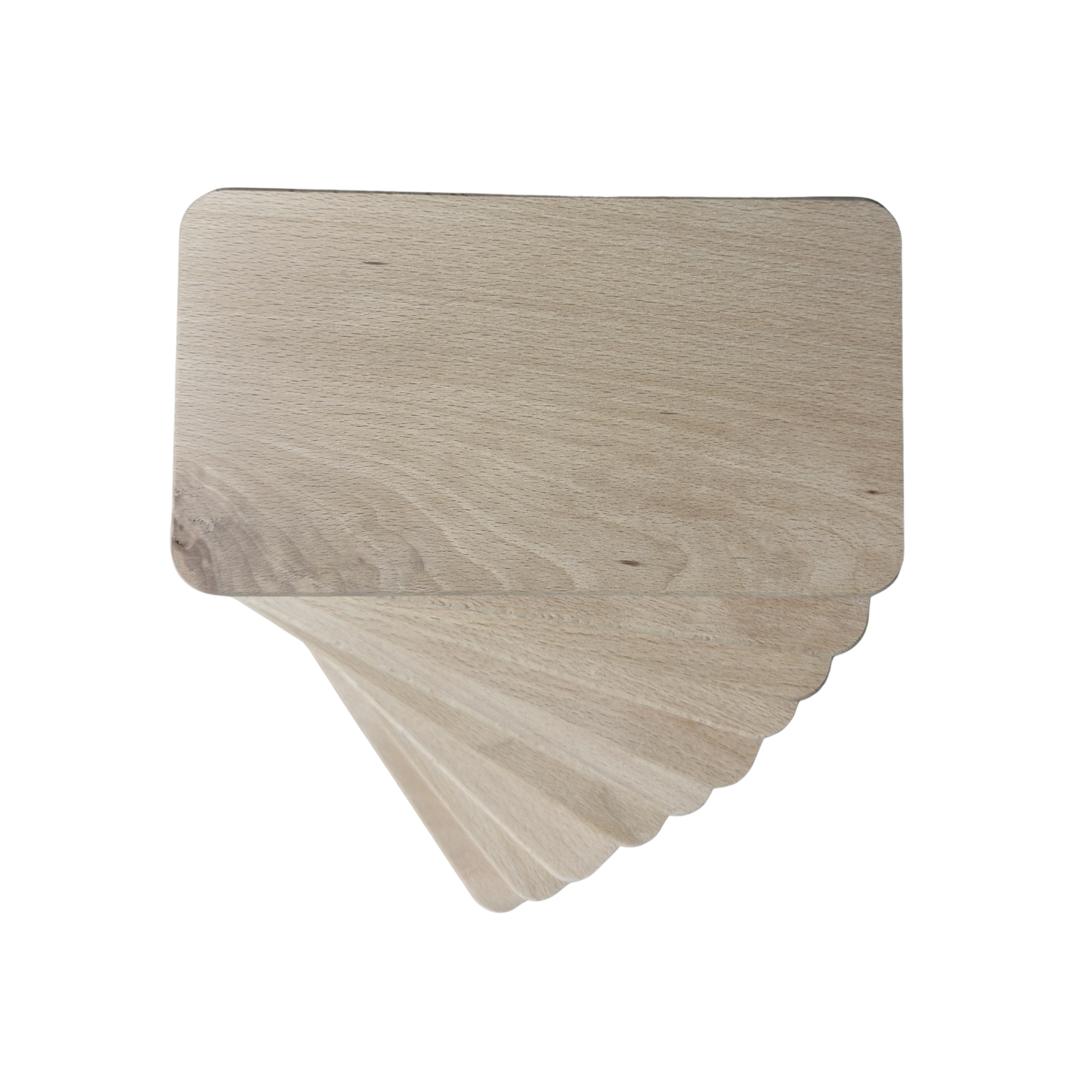 Premium Frühstücksbrettchen-Set aus massiver Buche – 10er Pack bis 100er Pack