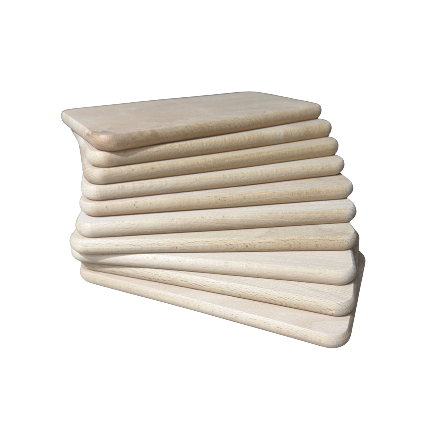 Premium Frühstücksbrettchen-Set aus massiver Buche – 10er Pack bis 100er Pack
