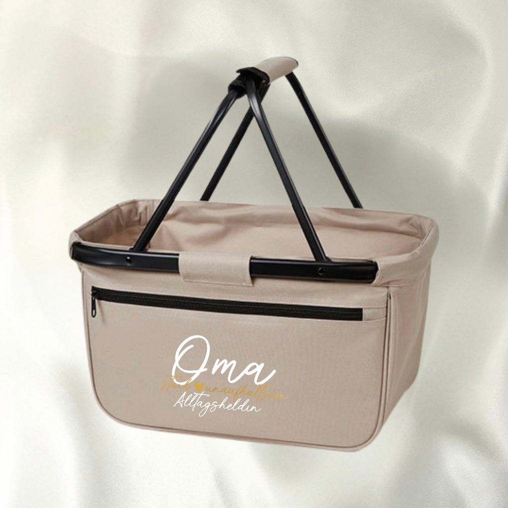 Shopper-Korb „Oma stark ❤️ unaufhaltsam. Alltagsheldin.“