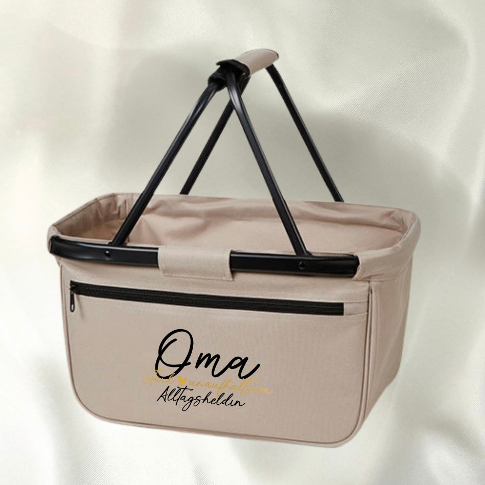 Shopper-Korb „Oma stark ❤️ unaufhaltsam. Alltagsheldin.“