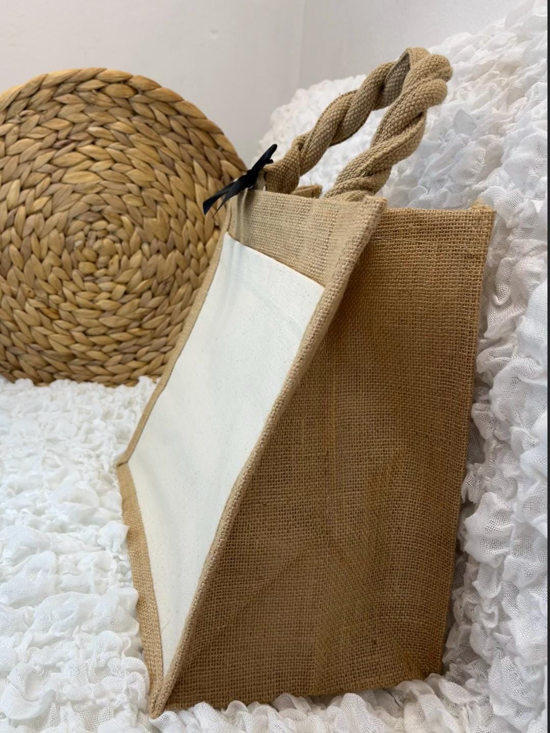 Jute-Baumwolltasche Seitenansicht