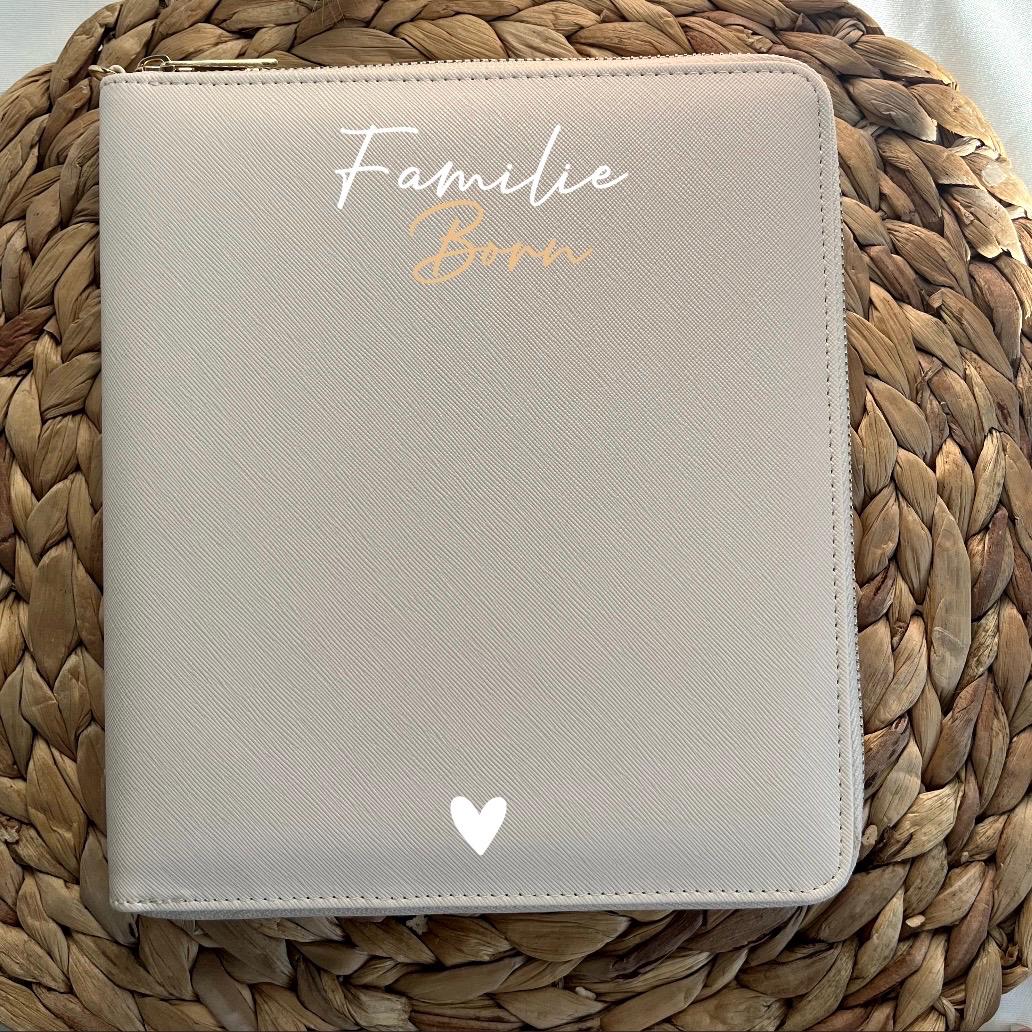 Familienorganizer für U-Hefte Impfpässe personalisierte Dokumentenmappe Familie personalisierter Organizer Untersuchungsheft Impfpass