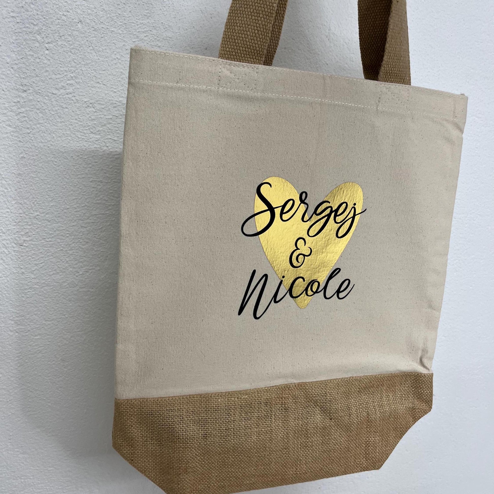 Geschenk für Sie Einkaufstasche Geschenk für Ihn personalisierte Tasche Muttertag Geschenk Vatertag Geschenk Partner Verlobungsgeschenk