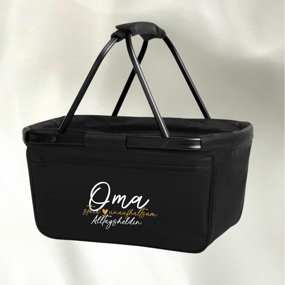 Personalisierter Einkaufskorb für Oma Mama Tante Opa Mom oder eine Freundin + Option mit Einleger zum Schutz