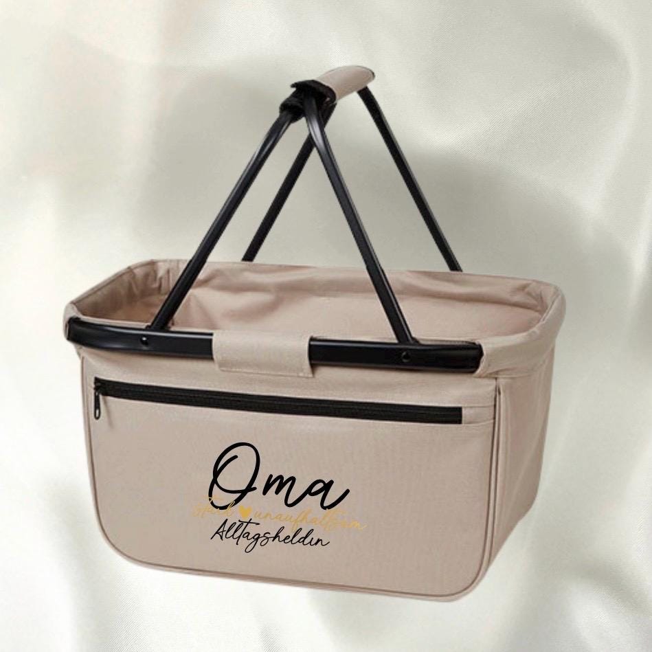 Personalisierter Einkaufskorb für Oma Mama Tante Opa Mom oder eine Freundin + Option mit Einleger zum Schutz