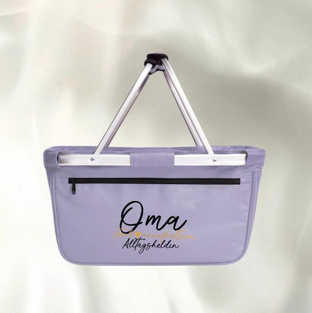 Personalisierter Einkaufskorb für Oma Mama Tante Opa Mom oder eine Freundin + Option mit Einleger zum Schutz