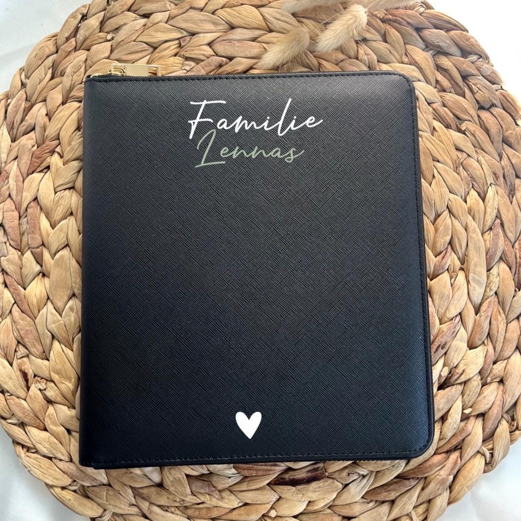 Familienorganizer für U-Hefte Impfpässe personalisierte Dokumentenmappe Familie personalisierter Organizer Untersuchungsheft Impfpass