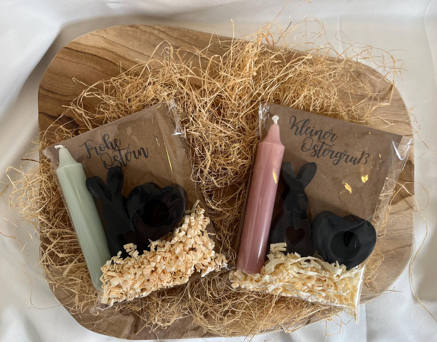 Osterhase Ostergeschenk Geschenkset Ostern mit Kerze Frohe Ostern Kleiner Ostergruß Gießmasse Raysin Ostern Schwarz