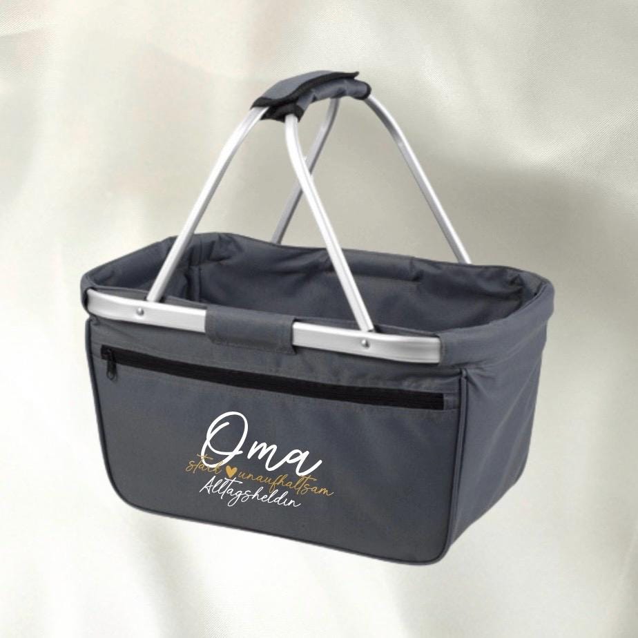 Personalisierter Einkaufskorb für Oma Mama Tante Opa Mom oder eine Freundin + Option mit Einleger zum Schutz