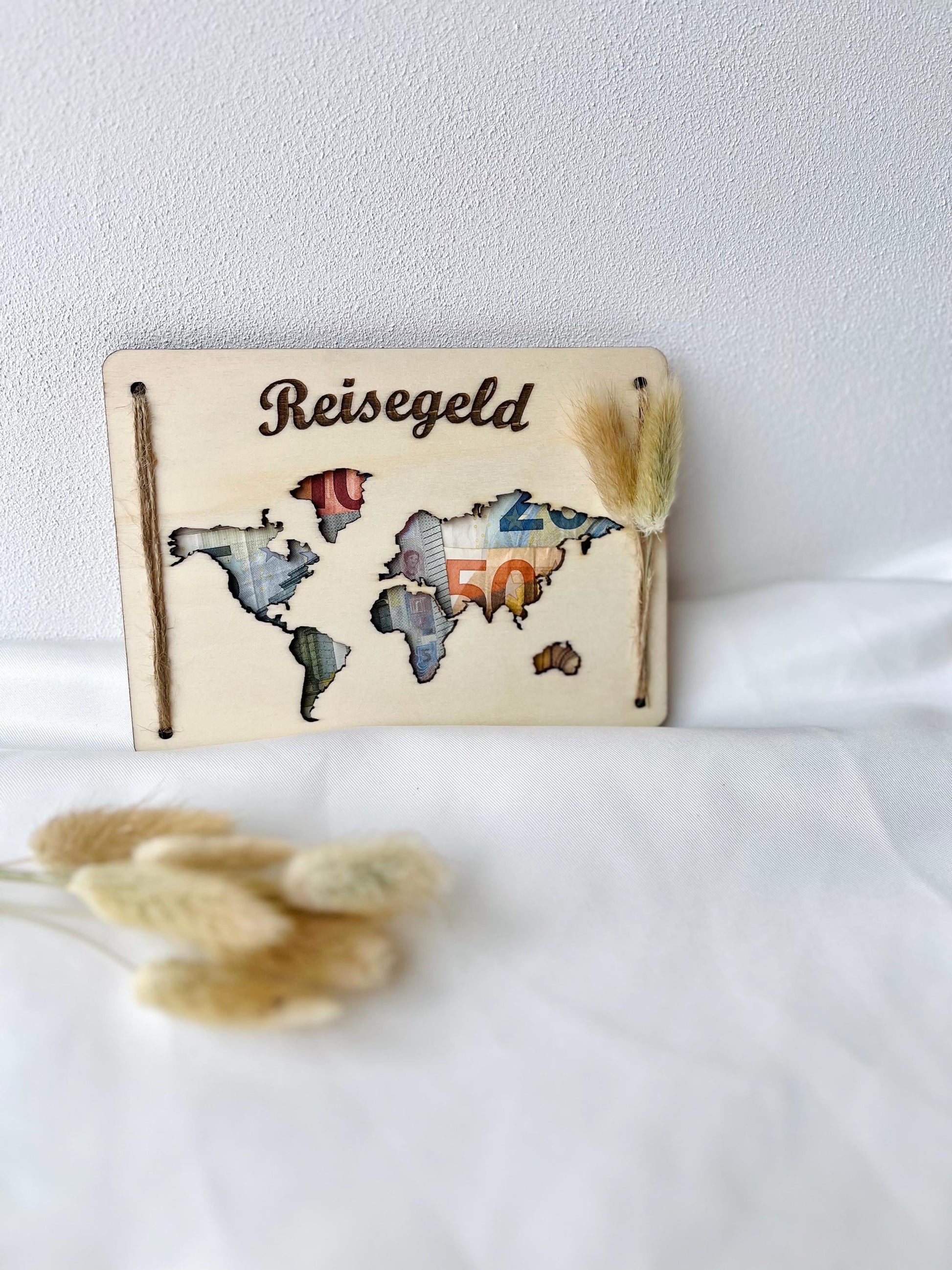 Reisekasse Reisegeschenk Reisegeld Reisegutschein Reisegeburtstagsgeschenk aus Holz Reiseaccessoire-Geschenk Reisen Geschenk aus Holz