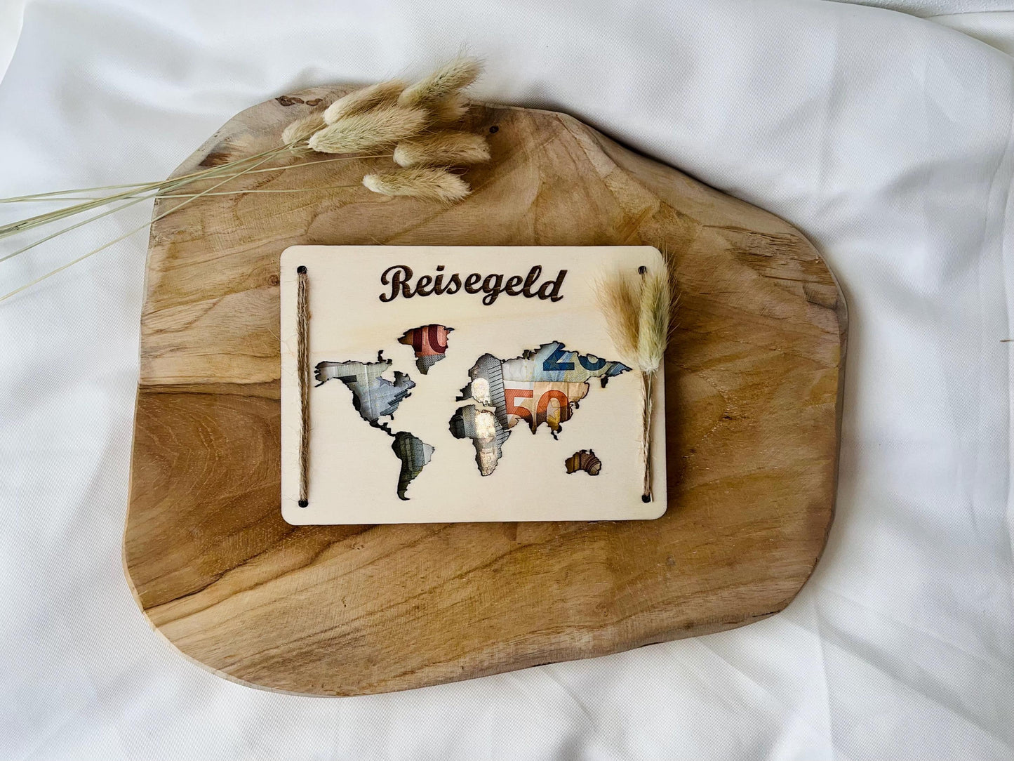 Reisekasse Reisegeschenk Reisegeld Reisegutschein Reisegeburtstagsgeschenk aus Holz Reiseaccessoire-Geschenk Reisen Geschenk aus Holz