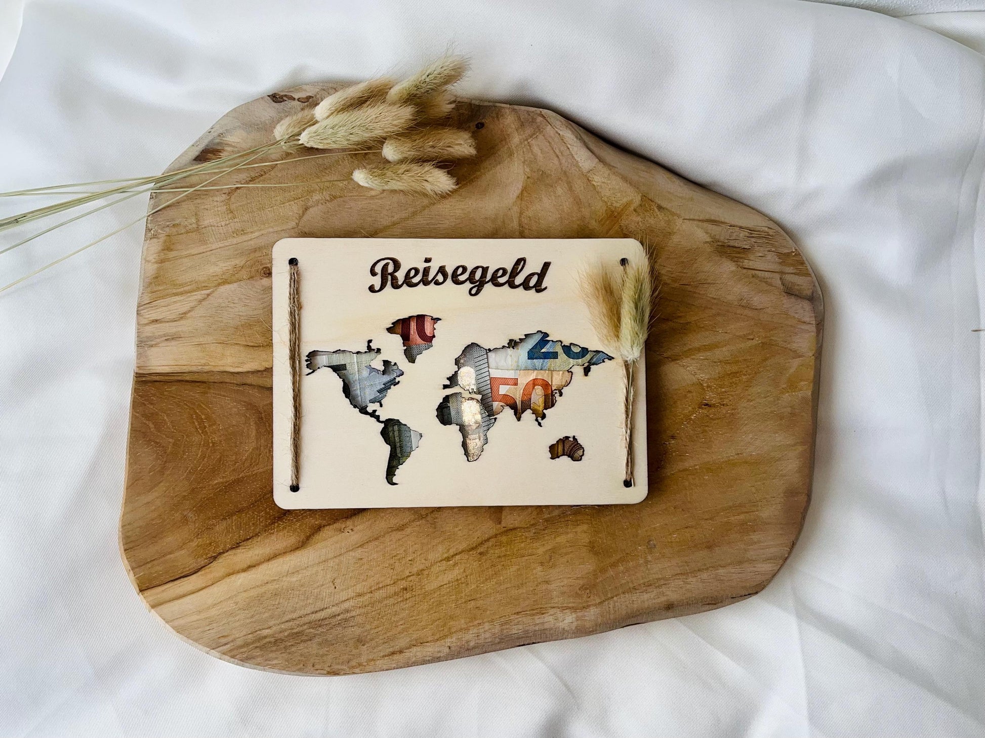 Reisekasse Reisegeschenk Reisegeld Reisegutschein Reisegeburtstagsgeschenk aus Holz Reiseaccessoire-Geschenk Reisen Geschenk aus Holz