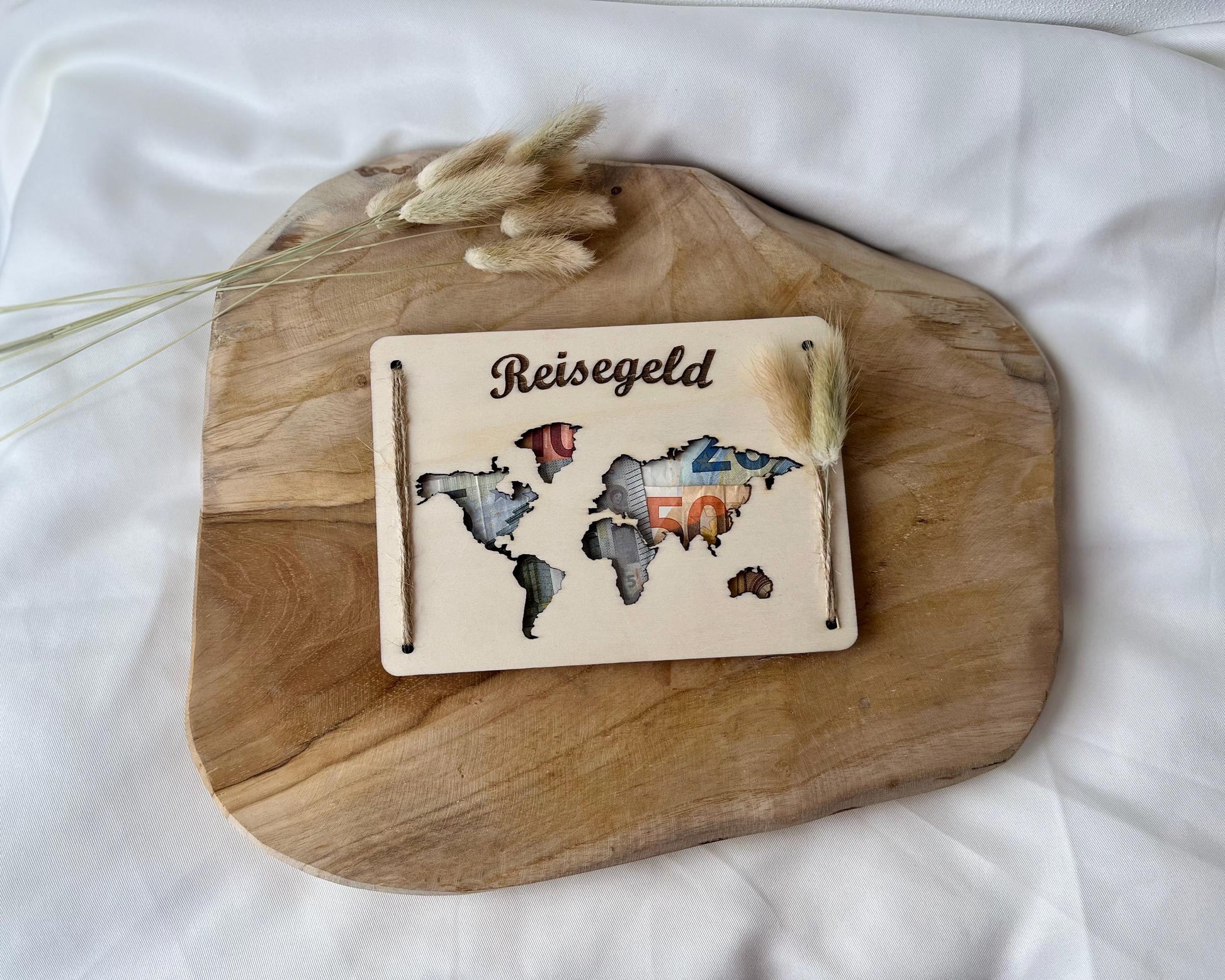 Reisekasse Reisegeschenk Reisegeld Reisegutschein Reisegeburtstagsgeschenk aus Holz Reiseaccessoire-Geschenk Reisen Geschenk aus Holz