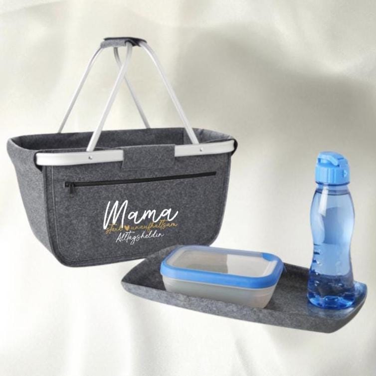Geschenk zur Geburt Einkaufskorb Geschenk für Mama Muttertag Geschenk für Sie Korb aus Filz Muttertag Geschenkidee zur Geburt Marktkorb
