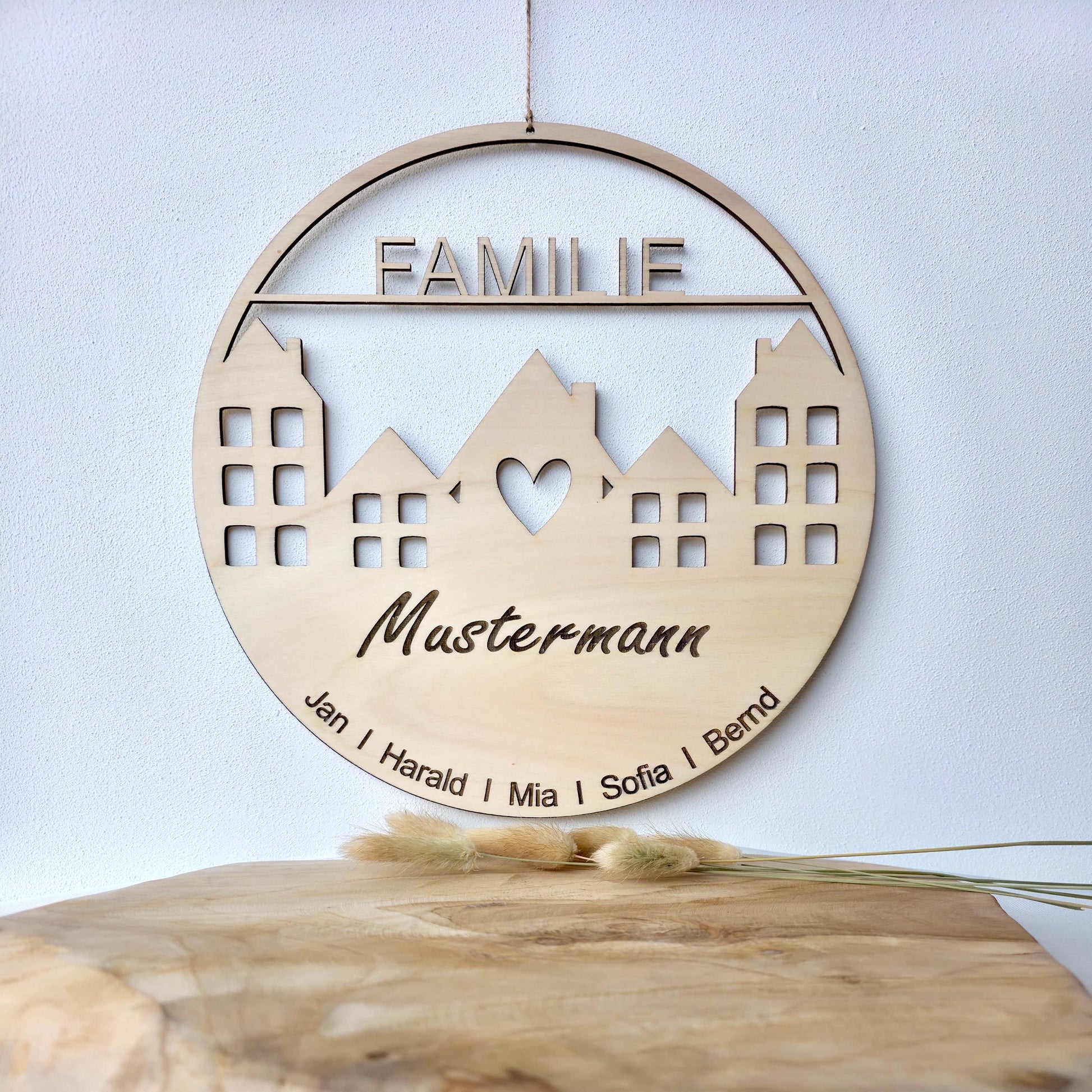 Haustürschild personalisiert Geschenk Patchworkfamilie personalisiert Familienschild aus Holz Familie Familienschild personalisiert