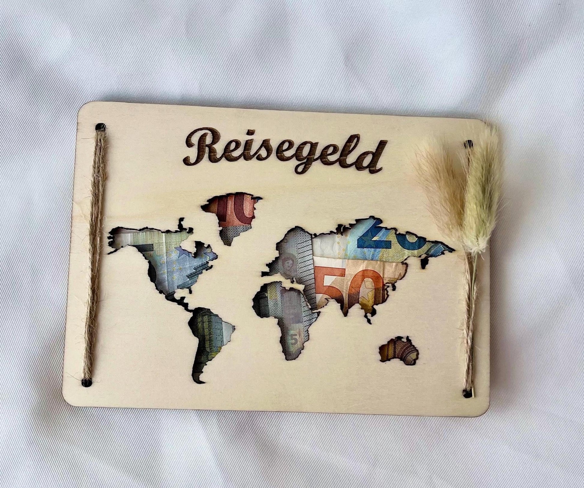 Reisekasse Reisegeschenk Reisegeld Reisegutschein Reisegeburtstagsgeschenk aus Holz Reiseaccessoire-Geschenk Reisen Geschenk aus Holz