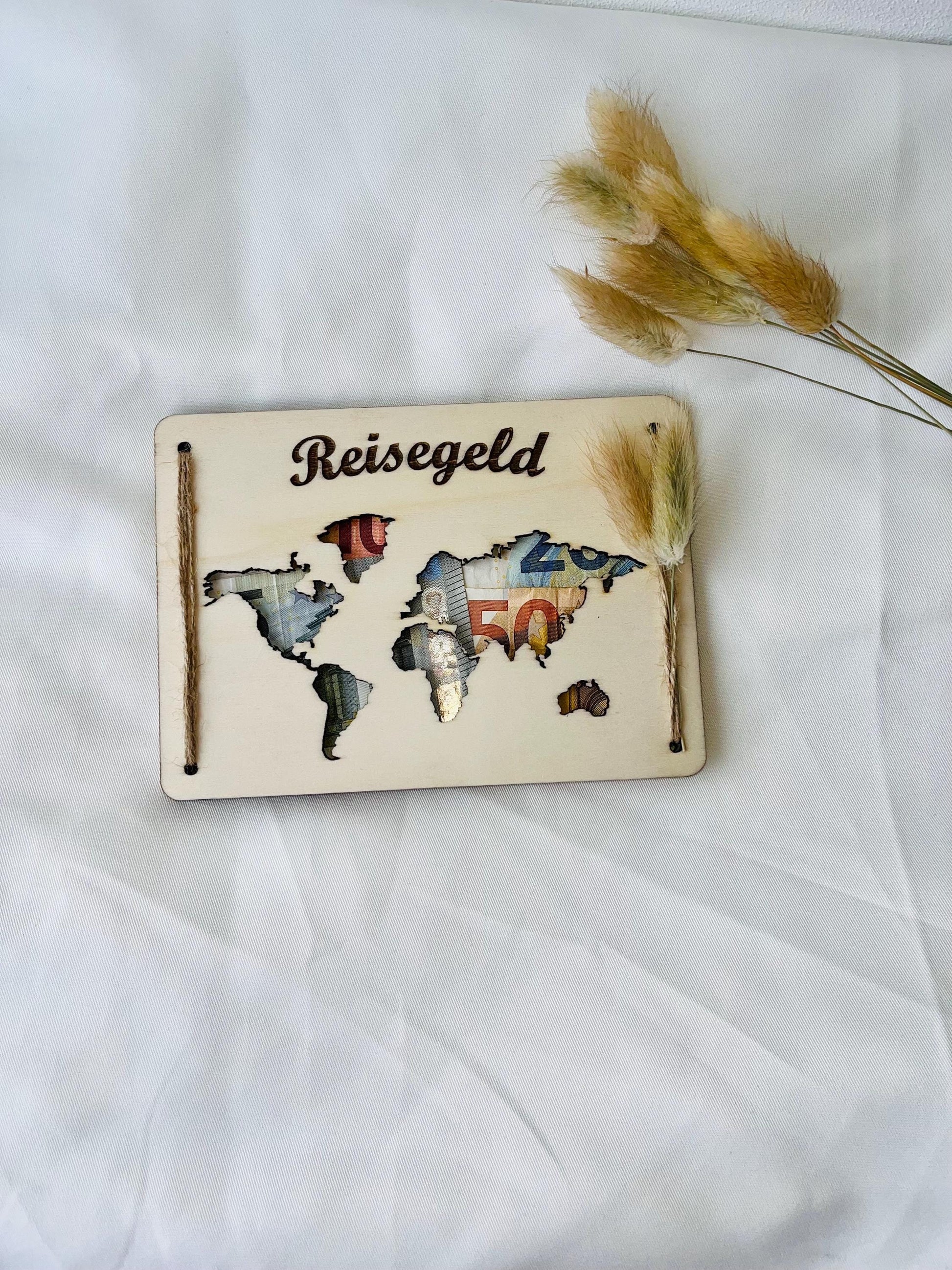 Reisekasse Reisegeschenk Reisegeld Reisegutschein Reisegeburtstagsgeschenk aus Holz Reiseaccessoire-Geschenk Reisen Geschenk aus Holz