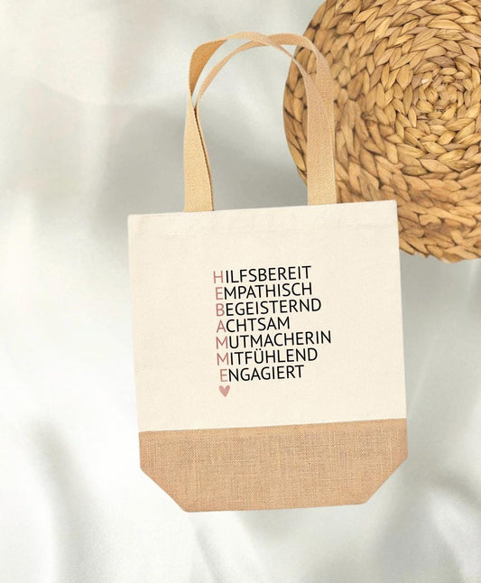 Geschenk für Hebamme Einkaufstasche Geschenk für Hebamme Dankeschön Hebamme Hebamme mit Herz