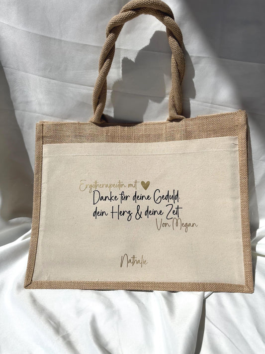Einkaufstasche personalisiert Erzieher Abschiedsgeschenk Lehrerin Ergotherapeuten Geschenk Kita Kindergarten Abschied Dankeschön Erzieher
