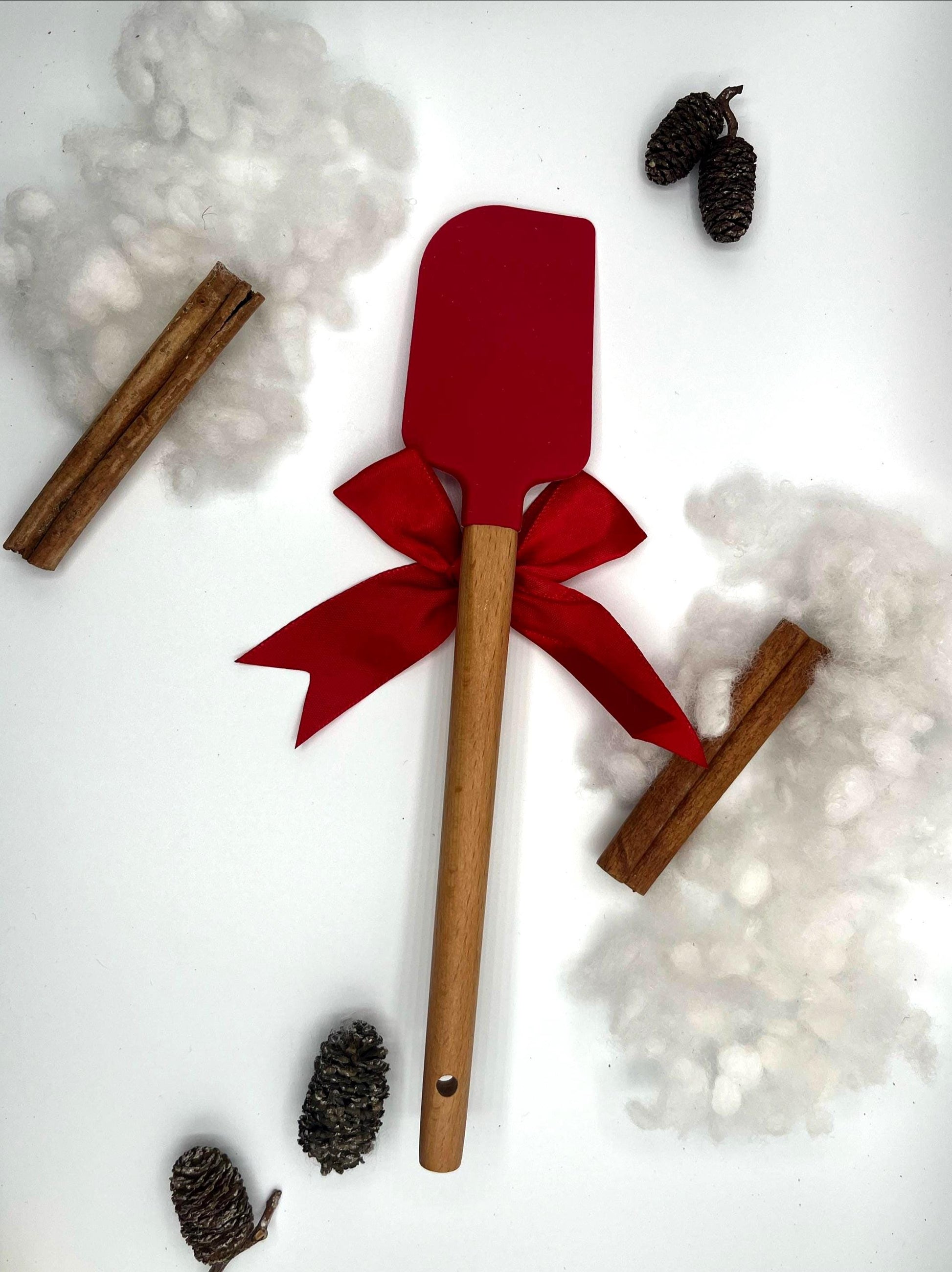 Wichtelgeschenk Weihnachtsbäckerei Personalisierter Teigschaber Weihnachten – kleines Backutensil mit Name, Geschenk für Bäckerin