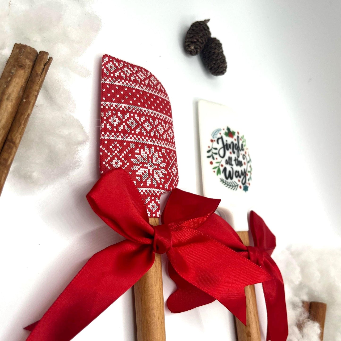 Wichtelgeschenk Weihnachtsbäckerei Personalisierter Teigschaber Weihnachten – kleines Backutensil mit Name, Geschenk für Bäckerin