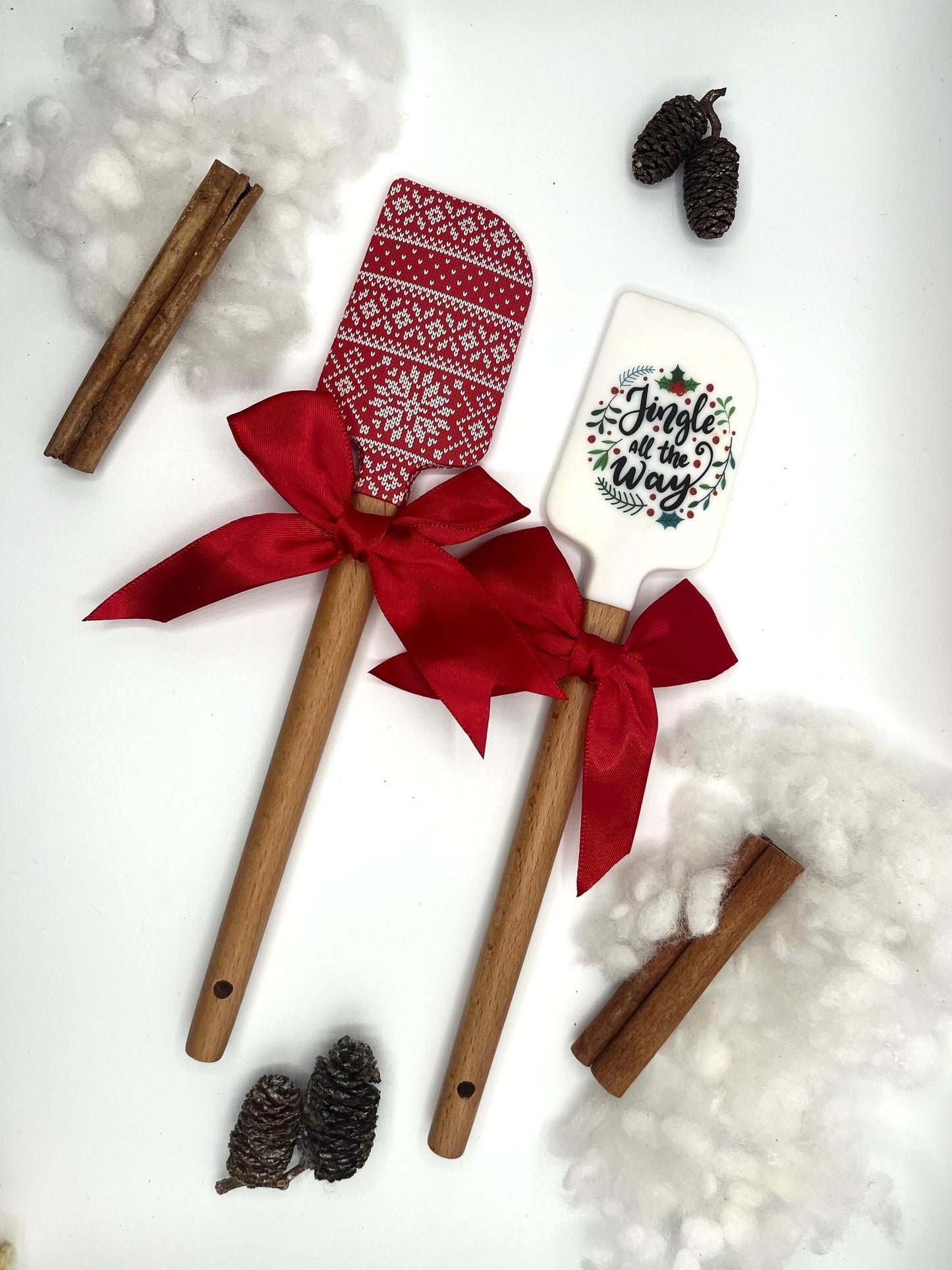Wichtelgeschenk Weihnachtsbäckerei Personalisierter Teigschaber Weihnachten – kleines Backutensil mit Name, Geschenk für Bäckerin