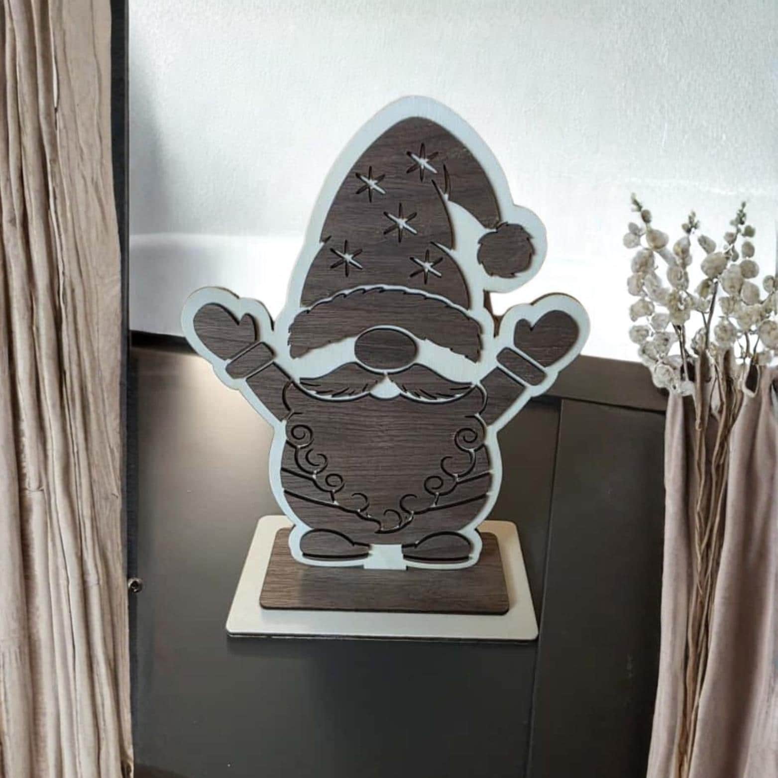 Wichtel Weihnachten Holz Wichtel Geschenk – Weihnachtswichtel aus Walnussholz & Pappel – Handgemachte Weihnachtsdeko – Wichtel Holzfigur