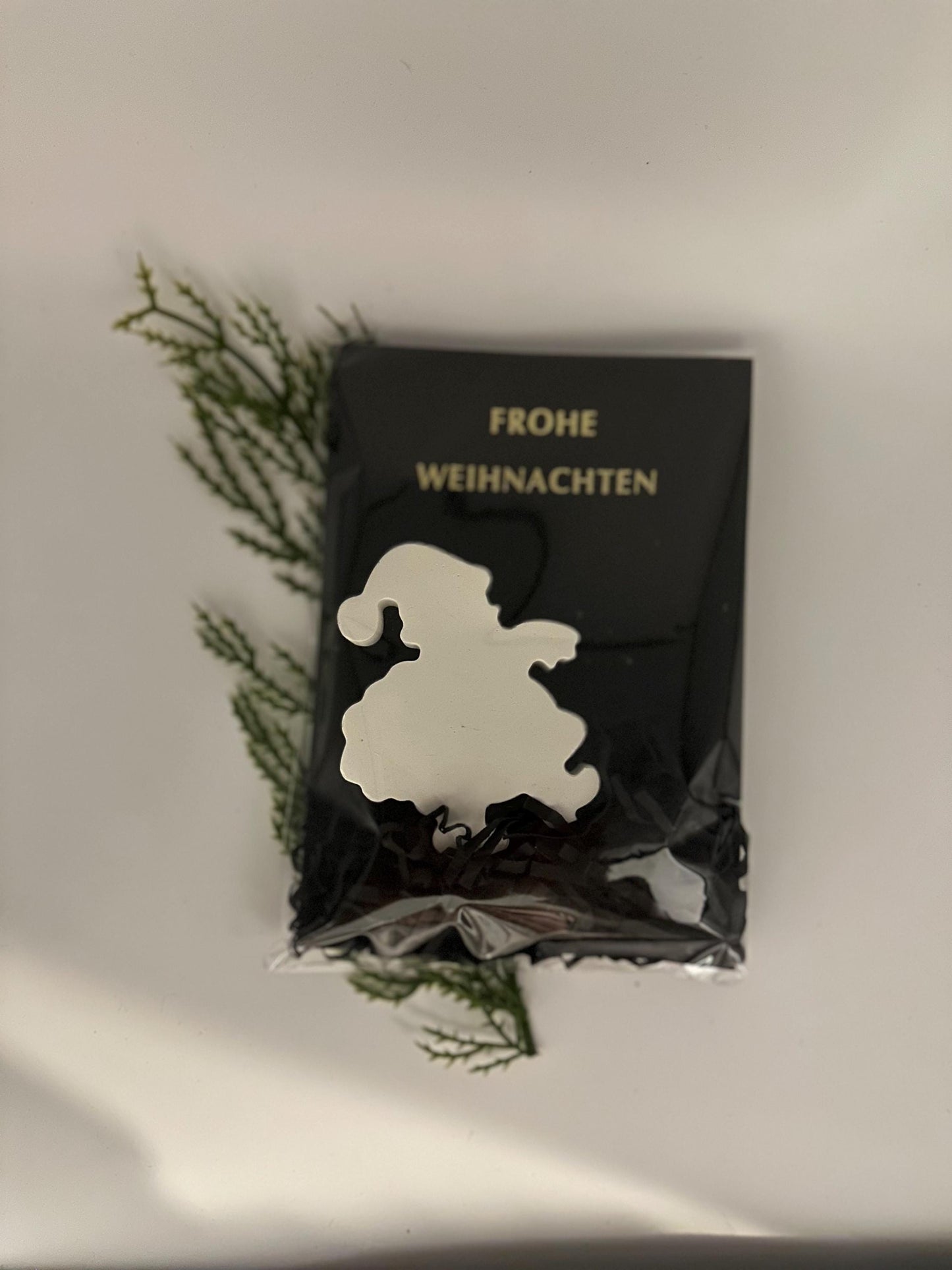 Weihnachtskarte – Wichtelgeschenk & Geschenk für Partygäste – Handgegossener Nikolaus – Kleine Aufmerksamkeit Weihnachten