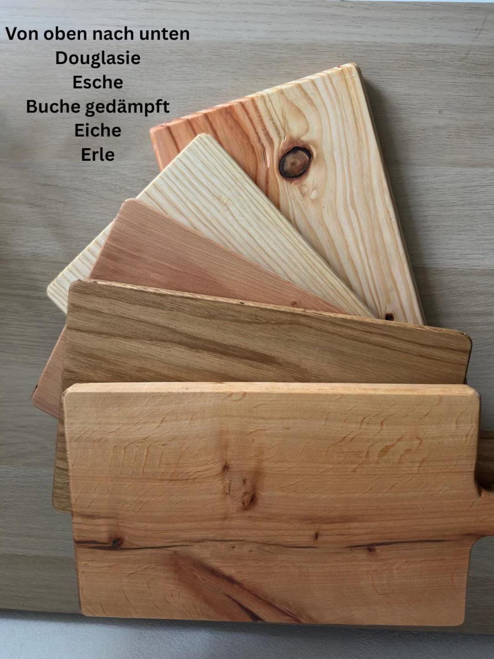 Servierbrett zum Verschenken Küchenbrett aus Eiche, Buche, Erle, Esche oder Douglasie Hochzeitsgeschenk Einzugsgeschenk Geschenk Einzug