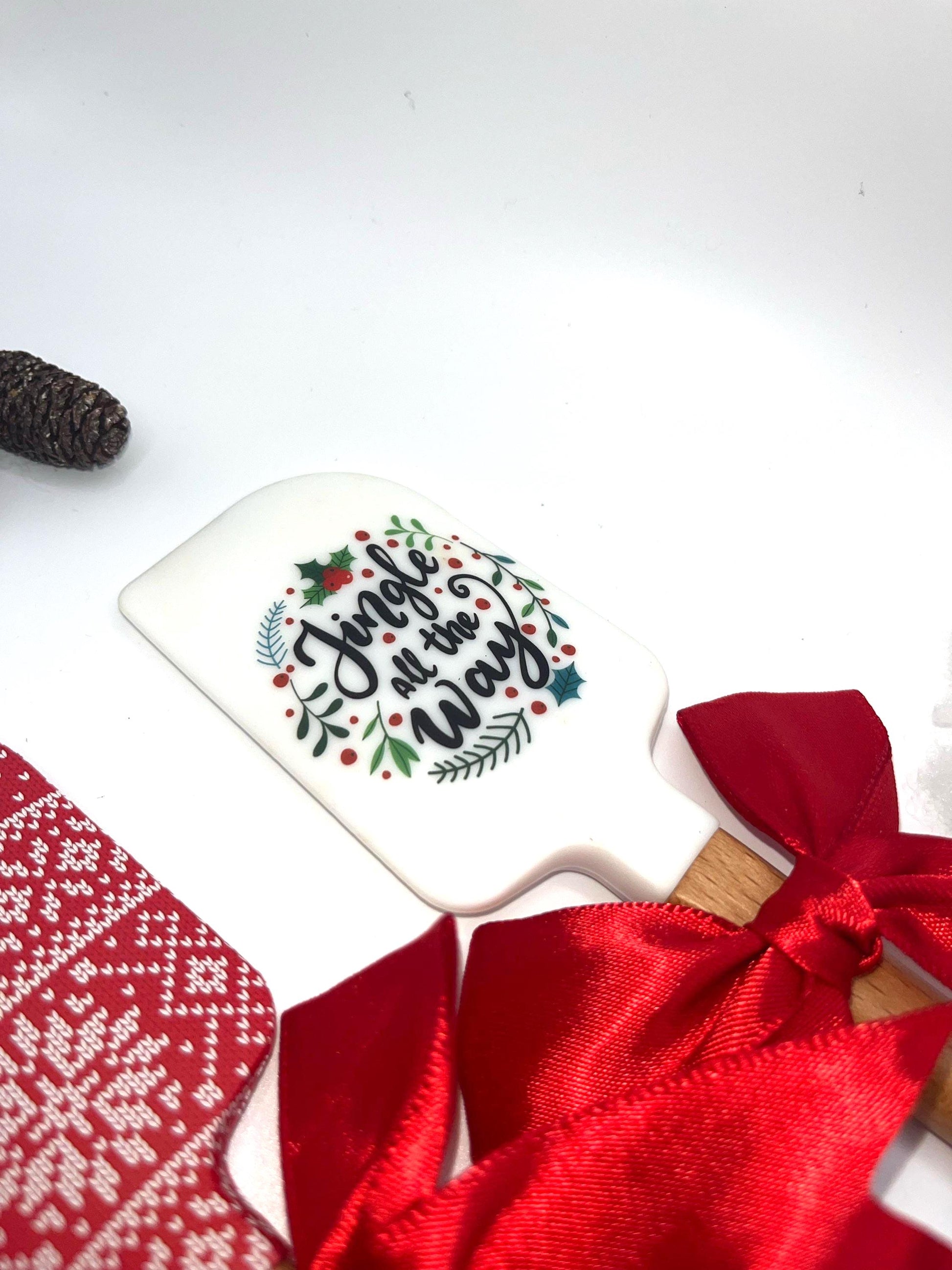 Wichtelgeschenk Weihnachtsbäckerei Personalisierter Teigschaber Weihnachten – kleines Backutensil mit Name, Geschenk für Bäckerin