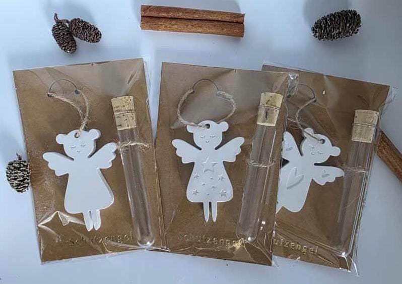 Geldgeschenk Weihnachten in der Tüte mit Schutzengel Weihnachten to go Wichtelgeschenk & Mini-Weihnachtsgeschenk Kleines Weihnachtsgeschenk