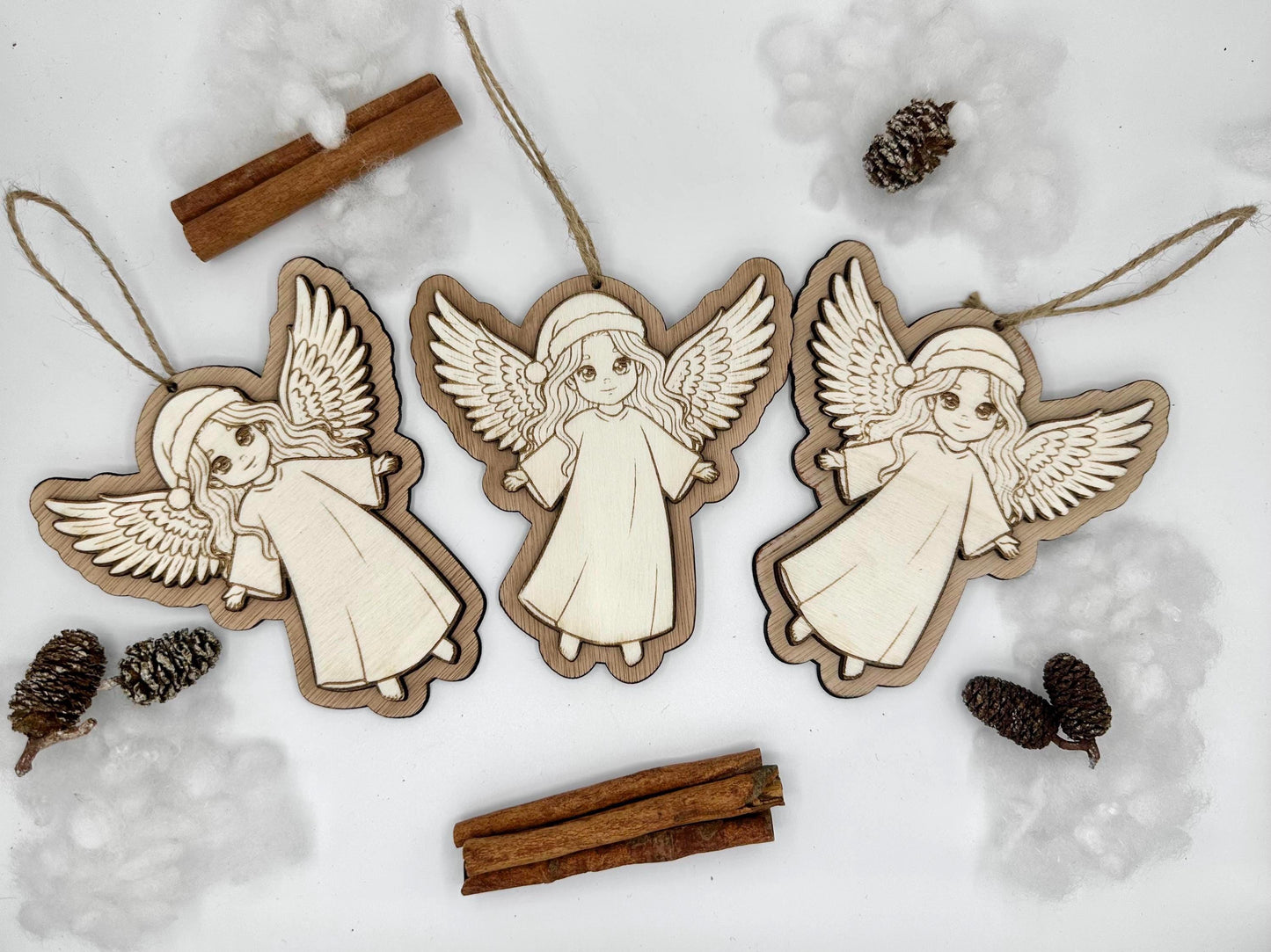 Holz Engel Deko Weihnachten Weihnachtsanhänger Holz großer Schutzengel Geschenk und Skandi Deko nachhaltige Weihnachtsdeko & Wichtelgeschenk