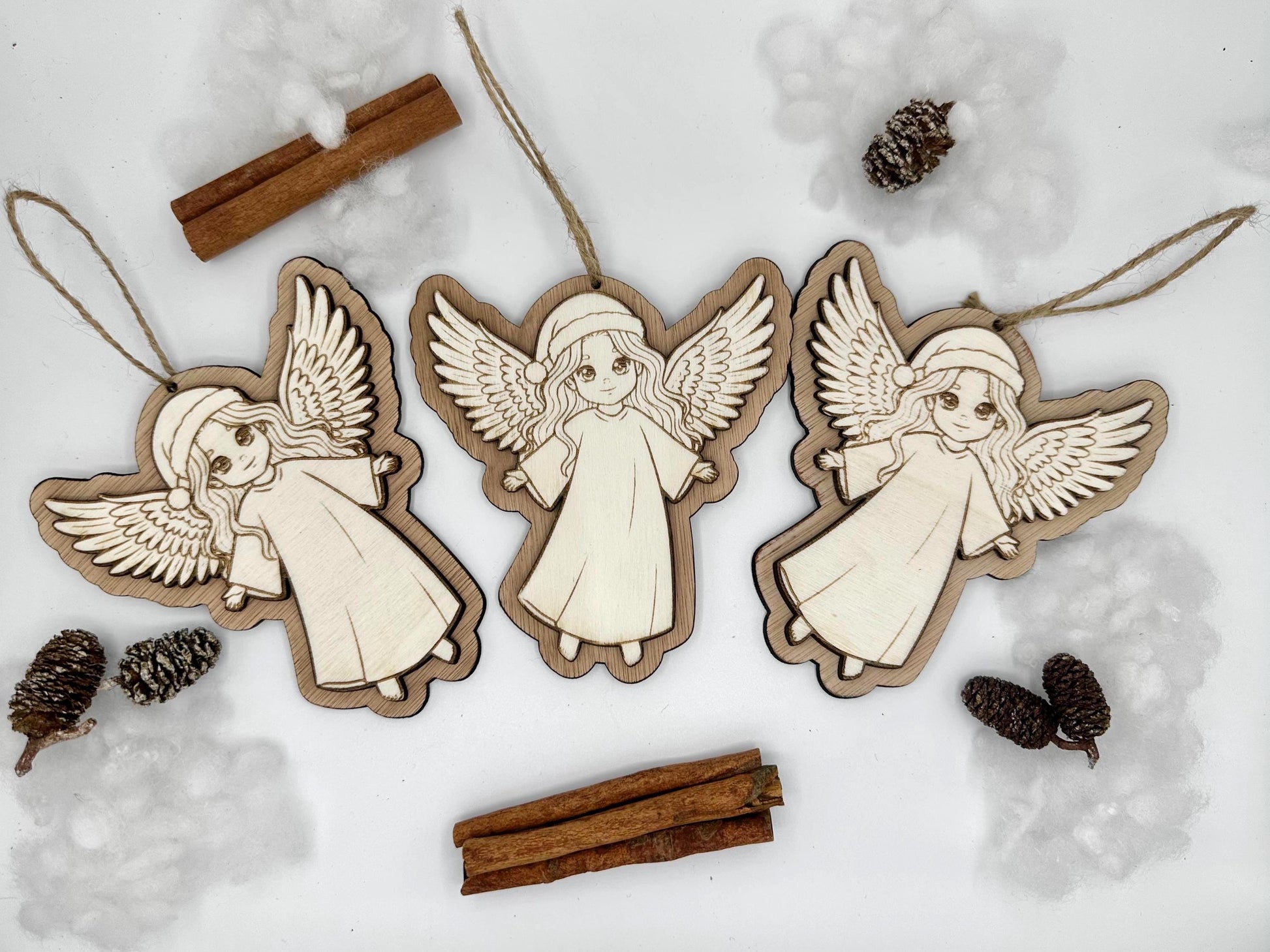 Holz Engel Deko Weihnachten Weihnachtsanhänger Holz großer Schutzengel Geschenk und Skandi Deko nachhaltige Weihnachtsdeko & Wichtelgeschenk