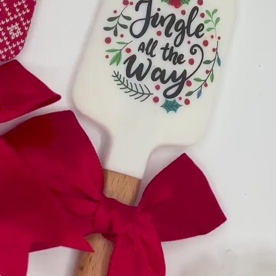 Wichtelgeschenk Weihnachtsbäckerei Personalisierter Teigschaber Weihnachten – kleines Backutensil mit Name, Geschenk für Bäckerin