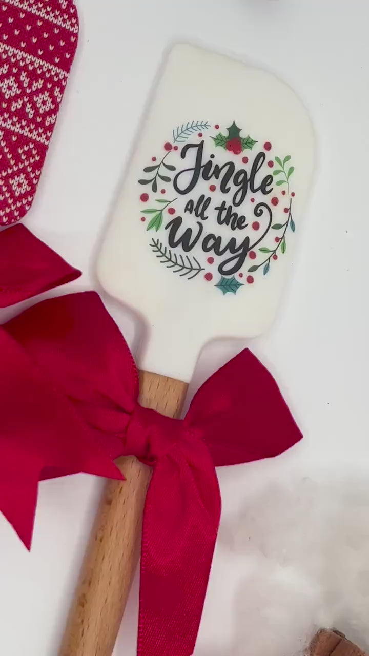Wichtelgeschenk Weihnachtsbäckerei Personalisierter Teigschaber Weihnachten – kleines Backutensil mit Name, Geschenk für Bäckerin