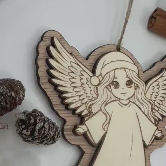 Holz Engel Deko Weihnachten Weihnachtsanhänger Holz großer Schutzengel Geschenk und Skandi Deko nachhaltige Weihnachtsdeko & Wichtelgeschenk