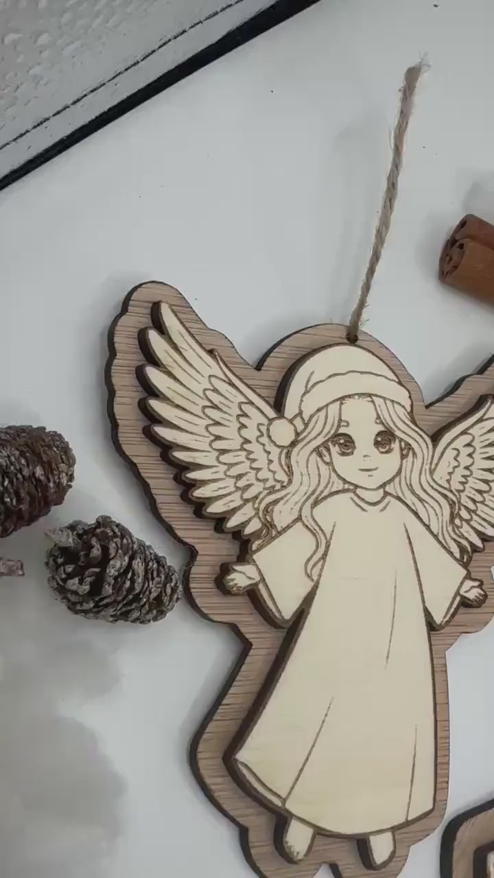 Holz Engel Deko Weihnachten Weihnachtsanhänger Holz großer Schutzengel Geschenk und Skandi Deko nachhaltige Weihnachtsdeko & Wichtelgeschenk