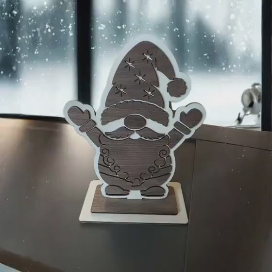 Wichtel Weihnachten Holz Wichtel Geschenk – Weihnachtswichtel aus Walnussholz & Pappel – Handgemachte Weihnachtsdeko – Wichtel Holzfigur